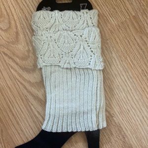 Knit leg warmers/boot cuffs-Cream